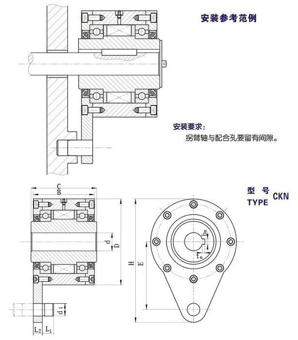 CKN单向楔块超越离合器型号 CKN单向楔块超越离合器型号